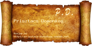 Prisztacs Domonkos névjegykártya
